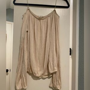 Nude off the shoulder blouse